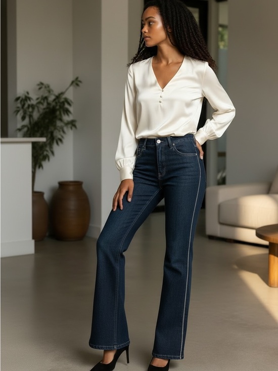 White House Black Market Denim - White House Black Market Rhinestone Skinny Flare Jeans – Size 12 NWOT
